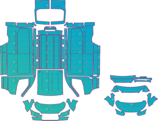 Ford Transit V363 Medium Long (2014-2019) Van – pre-cut PPF pattern templates, instant digital download vector cut files (CDR, AI, PDF, SVG)