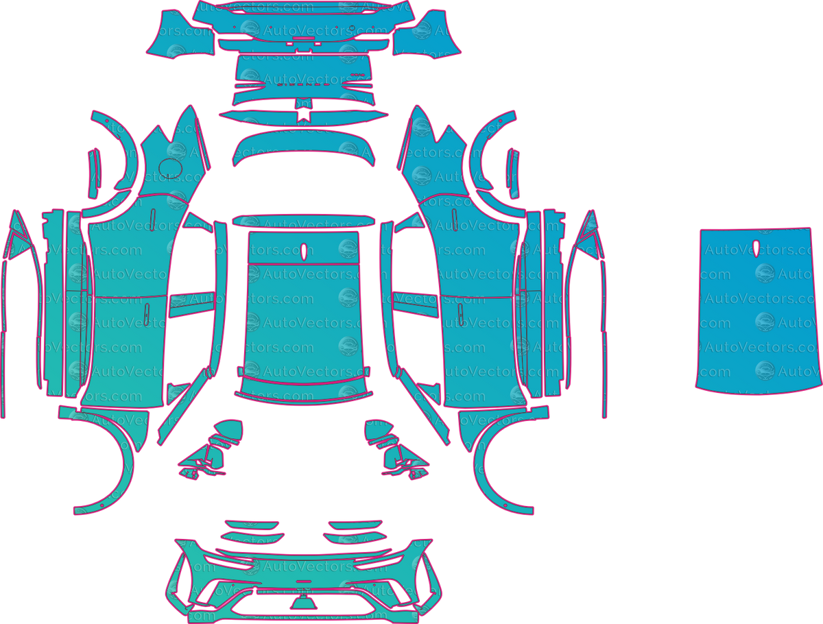Genesis GV60 Base (From 2026) SUV pre-cut PPF pattern layout