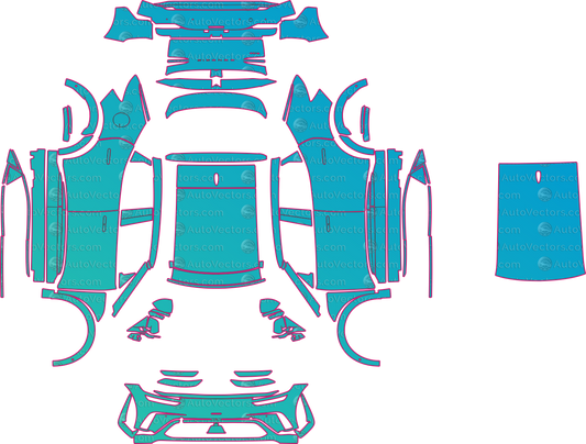 Genesis GV60 Base (From 2026) SUV pre-cut PPF pattern layout