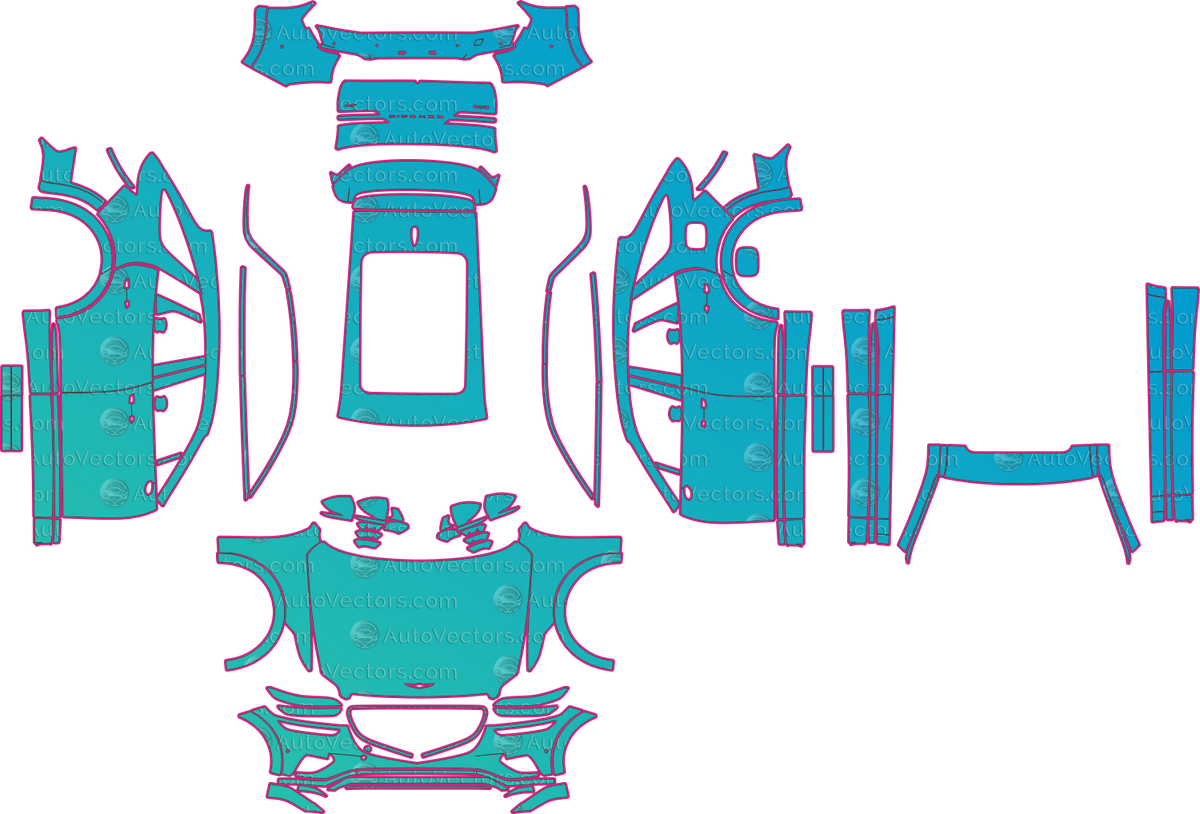Genesis GV70 2.5T AWD (From 2026) SUV pre-cut PPF pattern layout