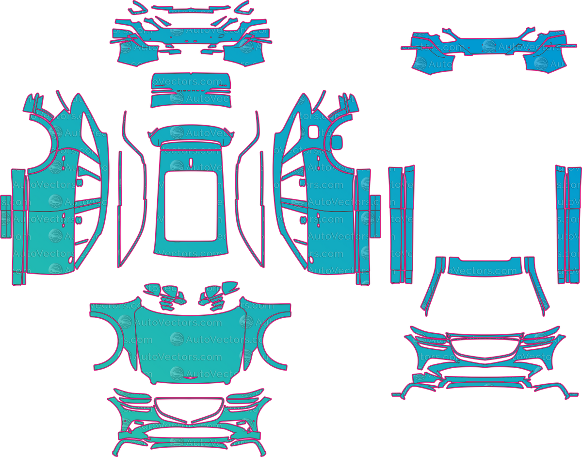 Genesis GV70 2.5T Sport Prestige AWD (From 2026) SUV pre-cut PPF pattern layout