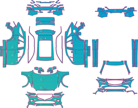 Genesis GV70 2.5T Sport Prestige AWD (From 2026) SUV pre-cut PPF pattern layout