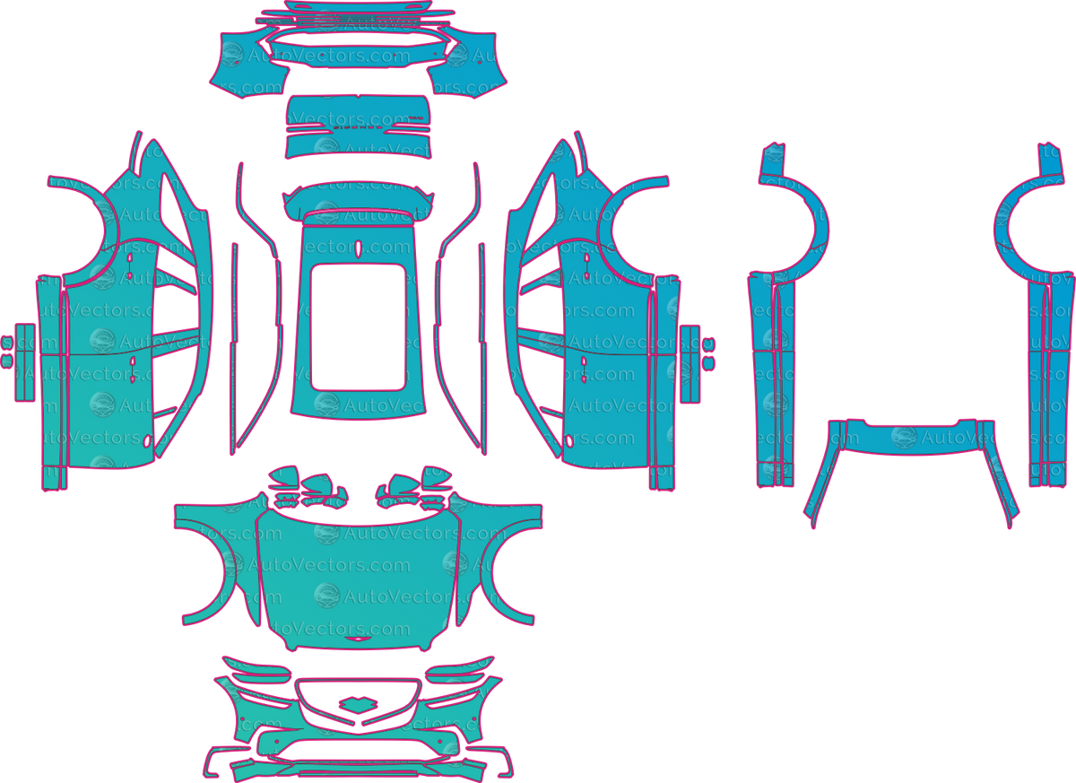 Genesis GV70 Electrified Advanced AWD (From 2026) SUV pre-cut PPF pattern layout