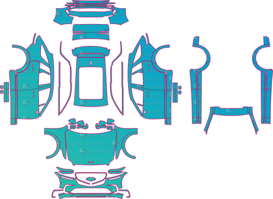 Genesis GV70 Electrified Advanced AWD (From 2026) SUV pre-cut PPF pattern layout