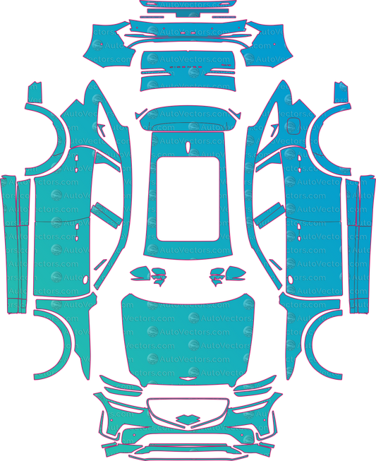 Genesis GV70 Electrified Base (From 2026) SUV pre-cut PPF pattern layout