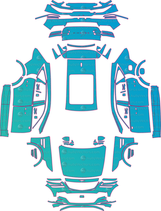 Genesis GV80 3.0D-3.5T-2.5T (From 2021) SUV pre-cut PPF pattern layout