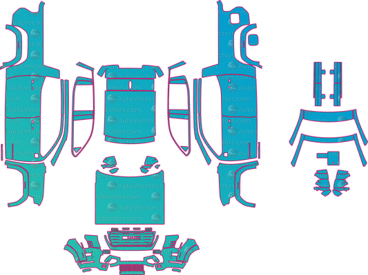 GMC Sierra EV AT4 Extended Range (From 2026) Pickup pre-cut PPF pattern layout