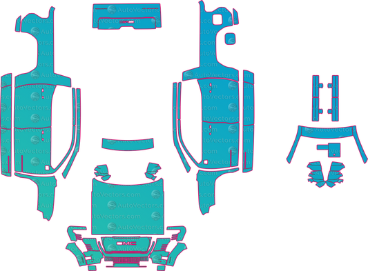 GMC Sierra EV Elevation Extended Range (From 2026) Pickup pre-cut PPF pattern layout