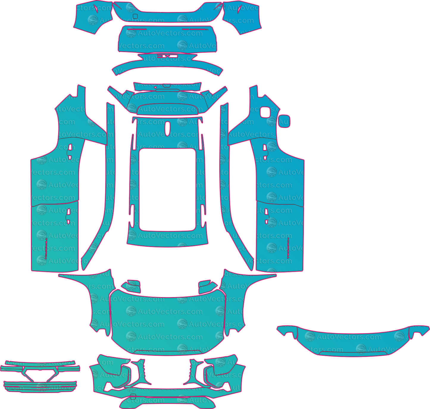 GMC Terrain (From 2025) SUV – pre-cut PPF pattern templates, instant digital download vector cut files (CDR, AI, PDF, SVG)