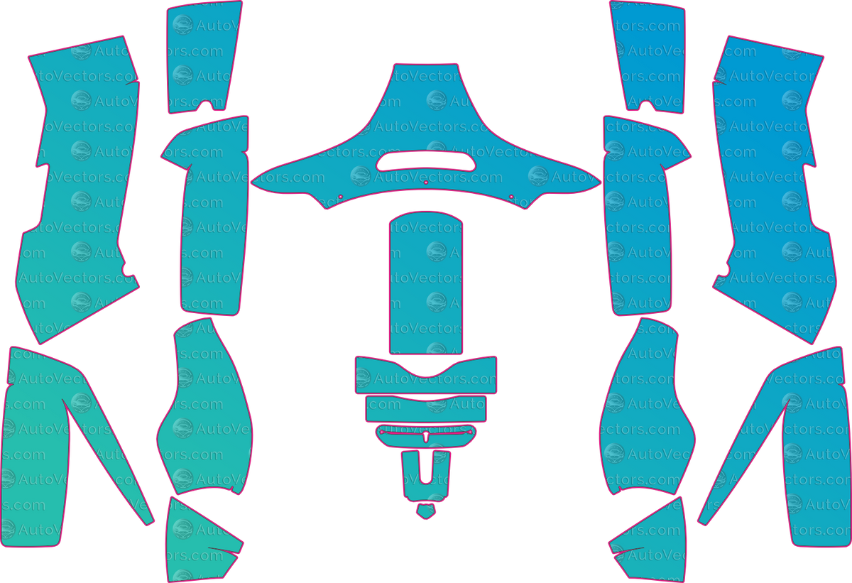 Harley-Davidson Electra Glide Standard (From 2014) Moto motorcycle PPF pattern layout
