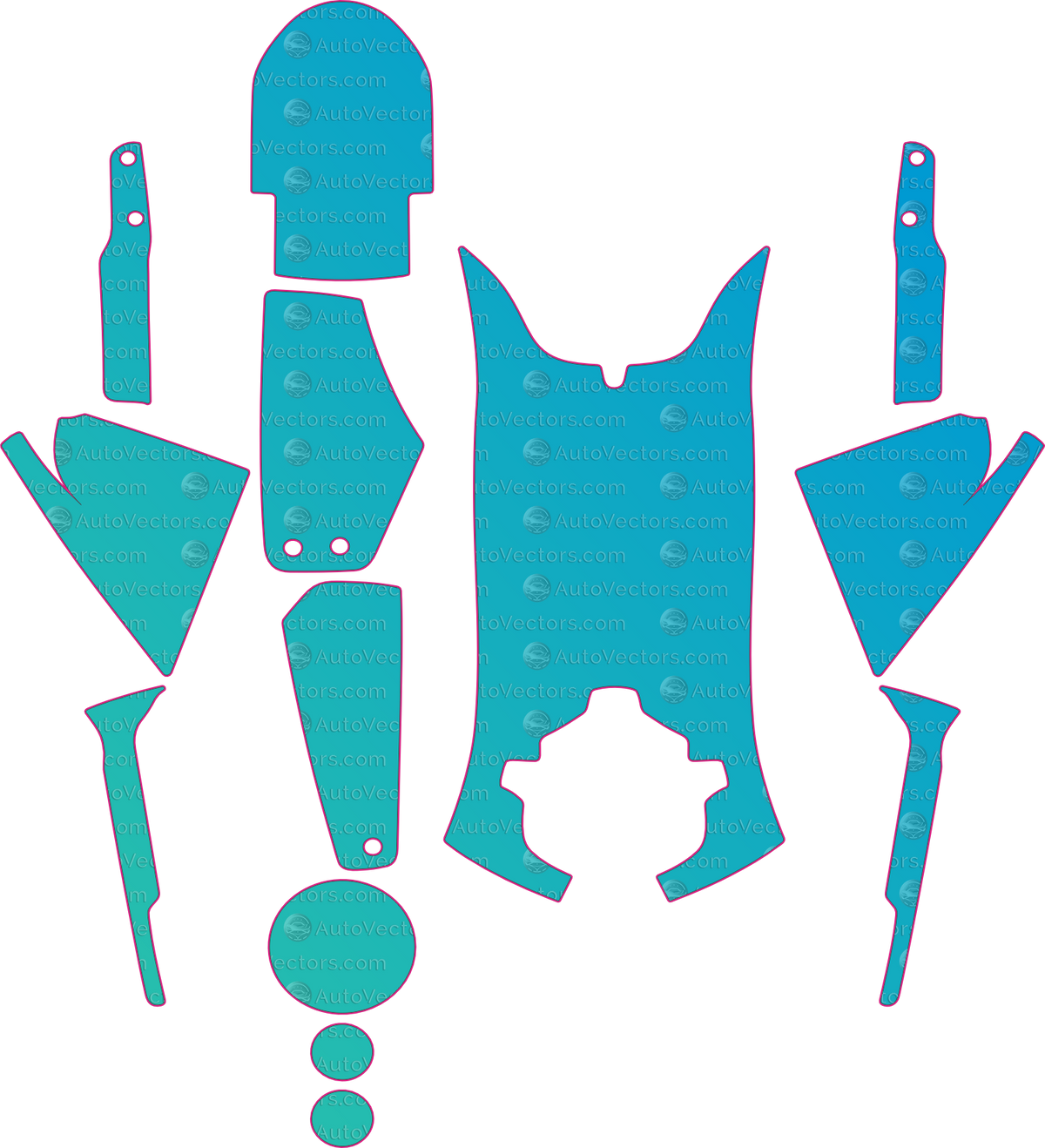 Harley-Davidson Low Rider Base (From 2022) Moto motorcycle PPF pattern layout