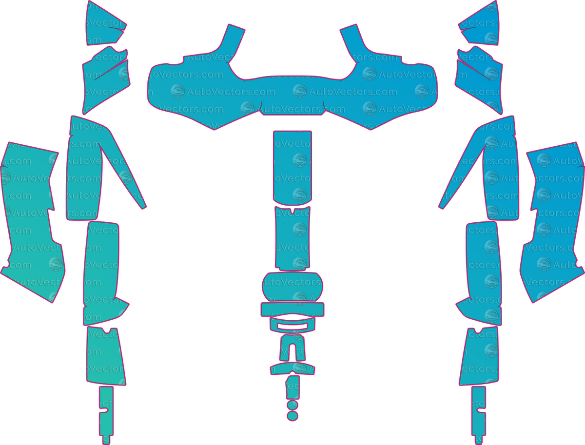 Harley-Davidson Road Glide (From 2014) Moto motorcycle PPF pattern layout