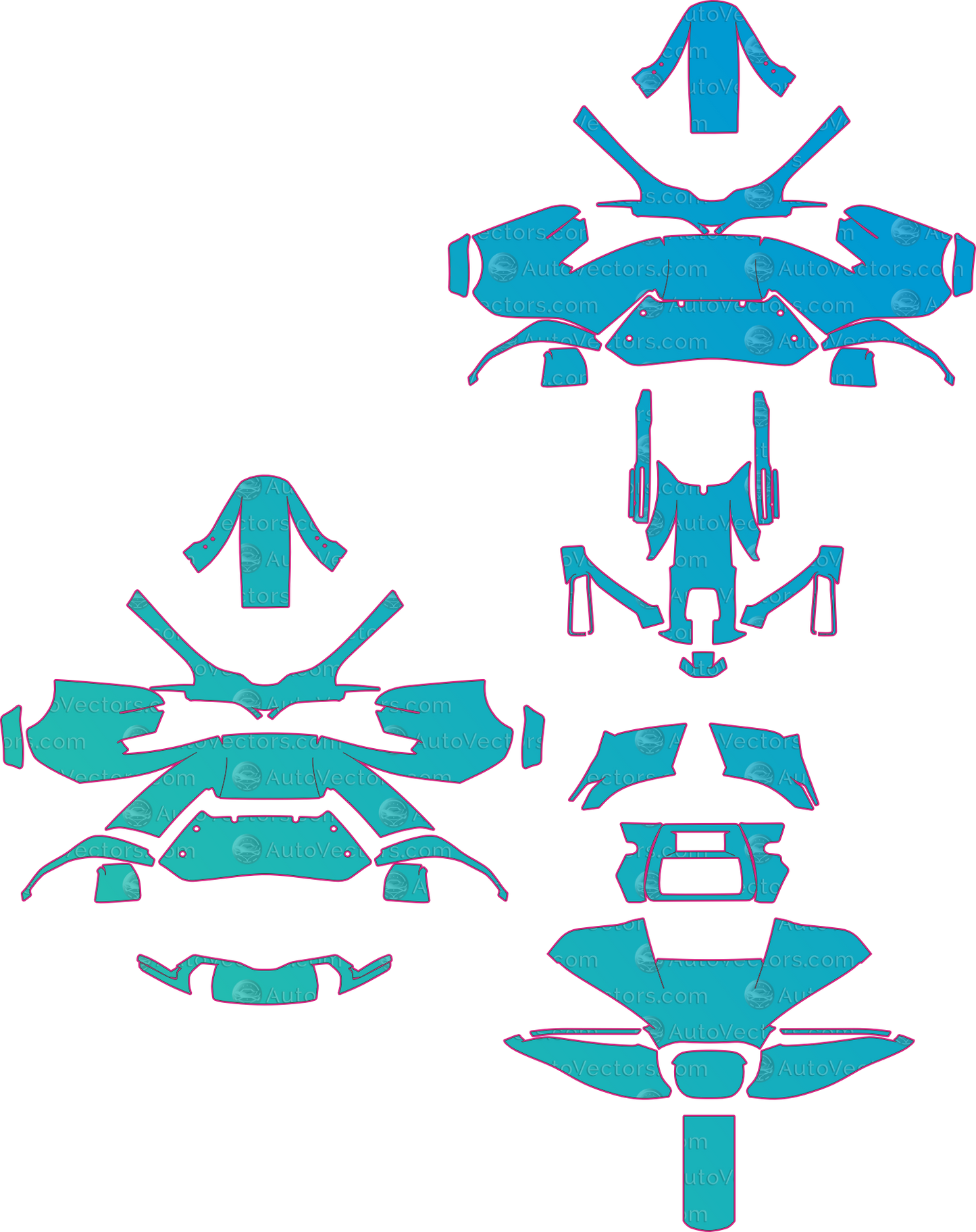 Harley-Davidson Road Glide (From 2024) Moto – motorcycle pre-cut PPF pattern templates, instant digital download vector cut files (CDR, AI, PDF, SVG)