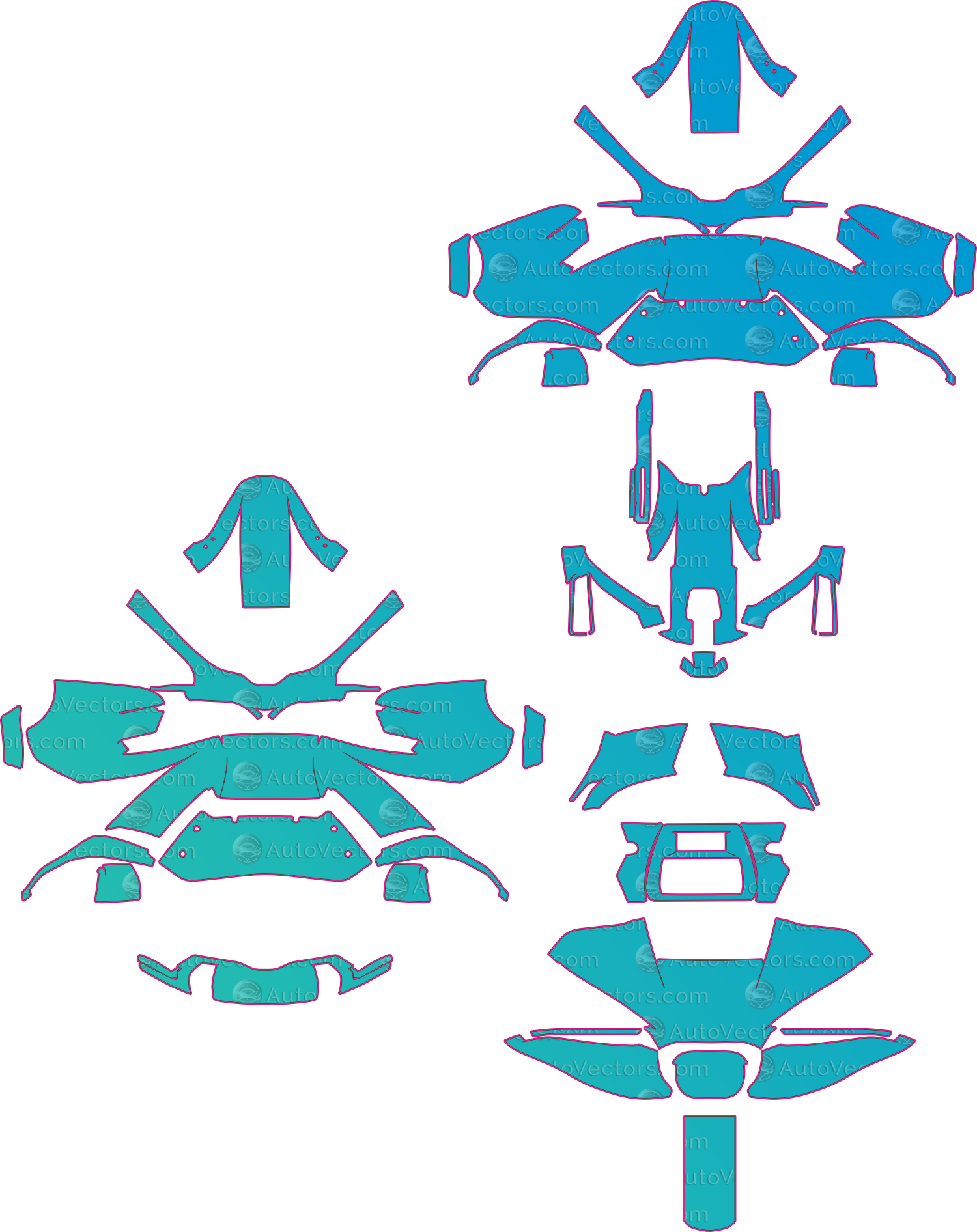 Harley-Davidson Road Glide (From 2024) Moto – motorcycle pre-cut PPF pattern templates, instant digital download vector cut files (CDR, AI, PDF, SVG)