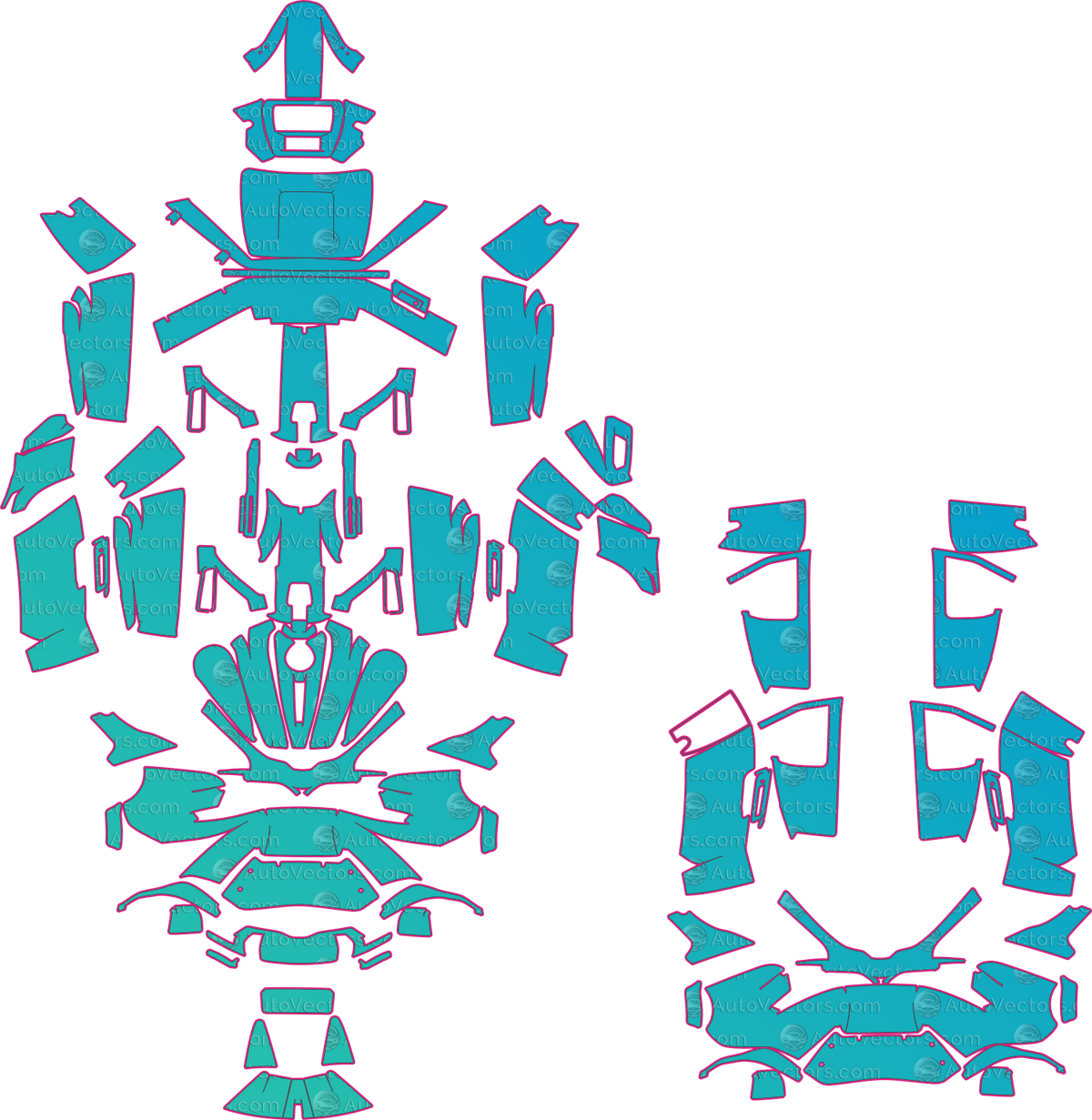Harley-Davidson Road Glide CVO (From 2025) Moto motorcycle PPF pattern layout