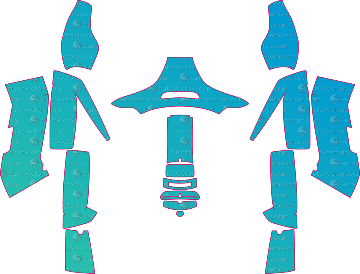 Harley-Davidson Street Glide (From 2014) Moto motorcycle PPF pattern layout