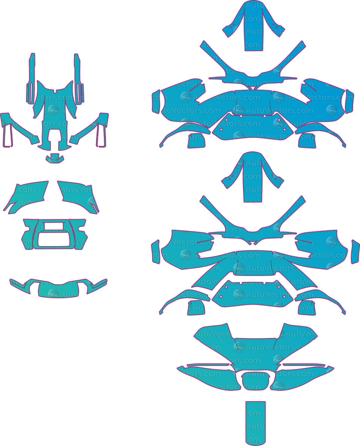 Harley-Davidson Street Glide (From 2024) Moto – motorcycle pre-cut PPF pattern templates, instant digital download vector cut files (CDR, AI, PDF, SVG)