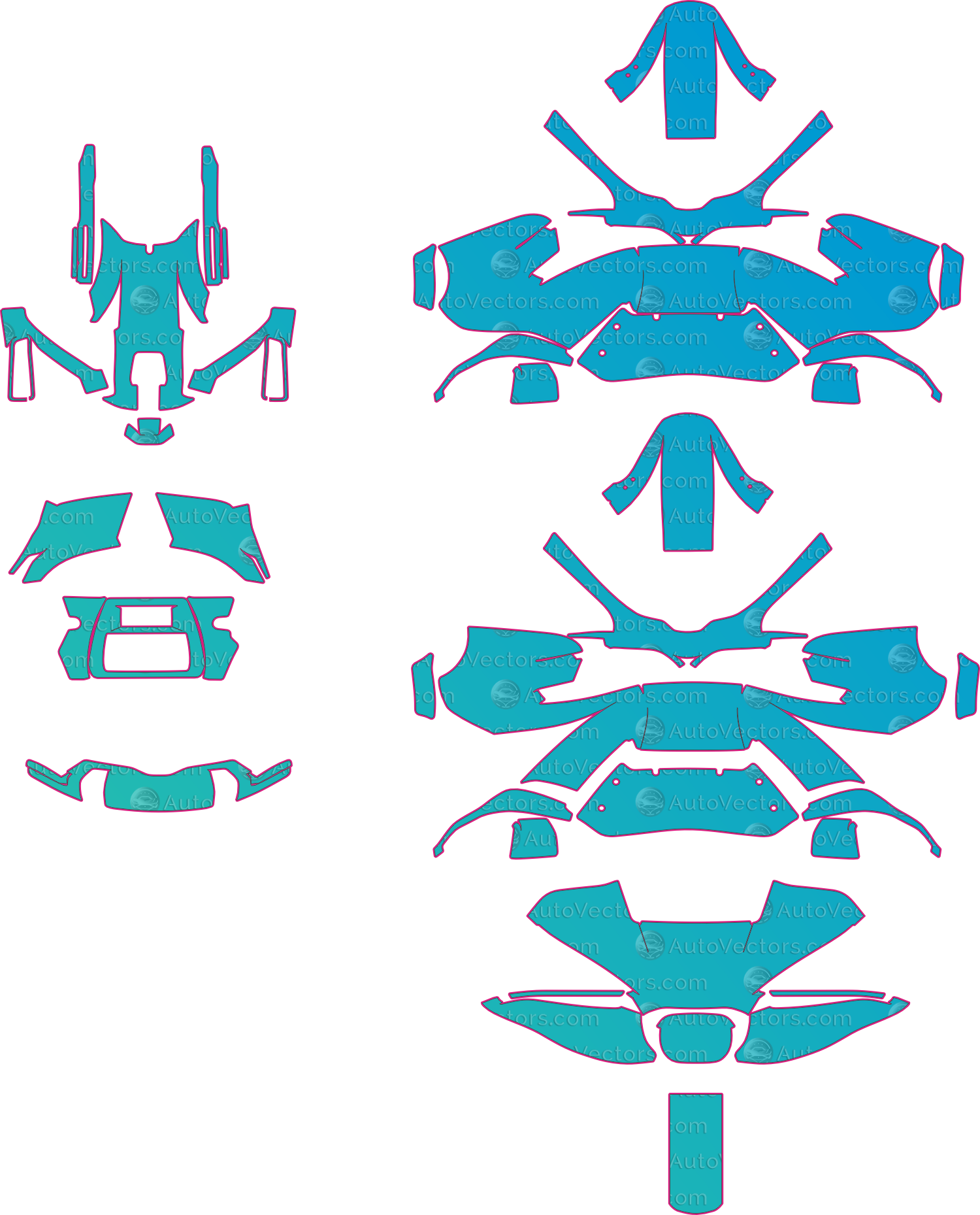 Harley-Davidson Street Glide (From 2024) Moto – motorcycle pre-cut PPF pattern templates, instant digital download vector cut files (CDR, AI, PDF, SVG)