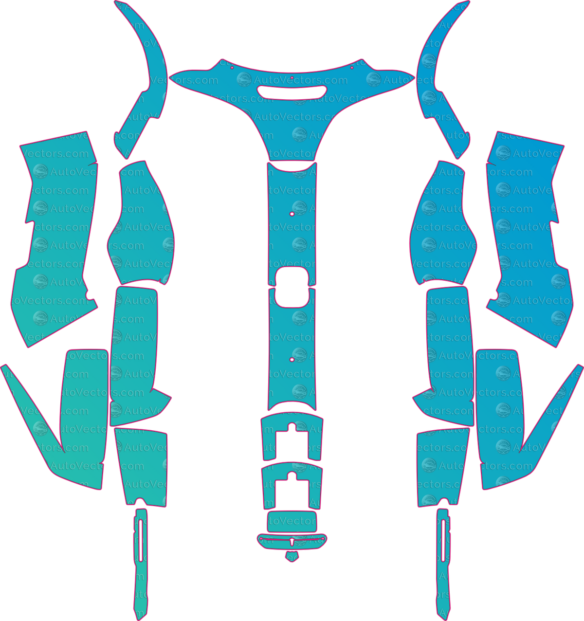 Harley-Davidson Street Glide ST (From 2014) Moto motorcycle PPF pattern layout