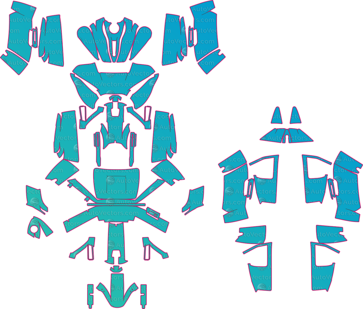 Harley-Davidson Street Glide Ultra (From 2025) Moto motorcycle PPF pattern layout