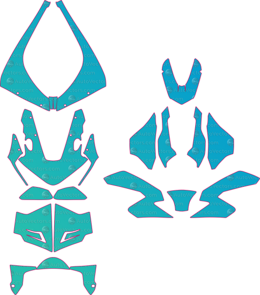 Honda CBR 1000R SP1 Fireblade (From 2017) Moto motorcycle PPF pattern layout