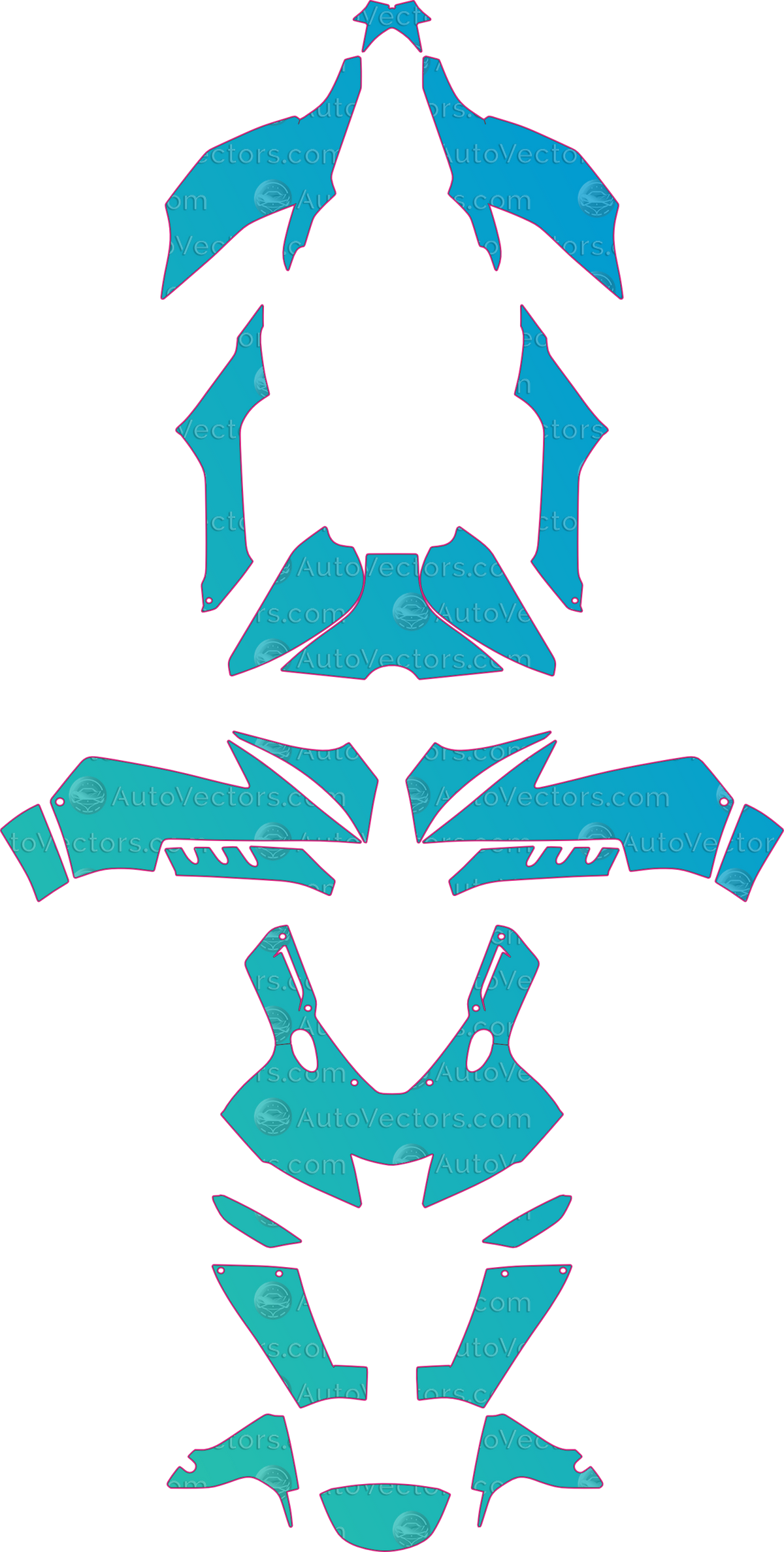 Honda CBR1000RR-R Fireblade (From 2020) Moto motorcycle PPF pattern layout