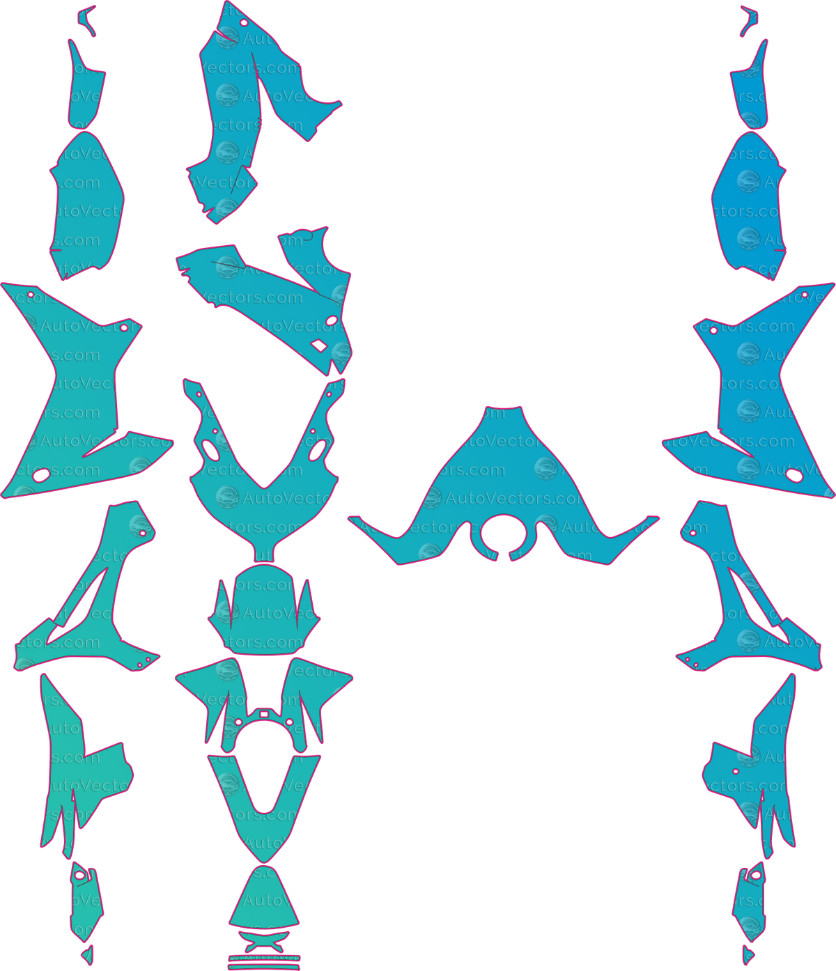 Honda CBR650R Base (From 2021) Moto motorcycle PPF pattern layout