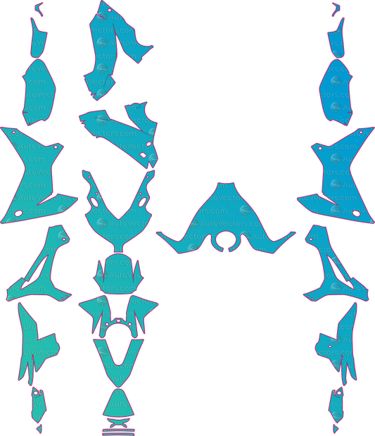 Honda CBR650R Base (From 2021) Moto motorcycle PPF pattern layout