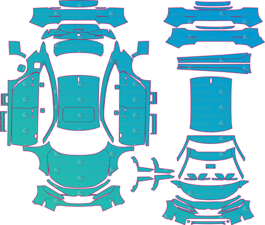 Honda Civic FE4 Sport Facelift (From 2025) Sedan Pre-Cut PPF Pattern Templates – pre-cut PPF pattern templates, digital download vector files (CDR, AI, PDF, DXF, SVG)