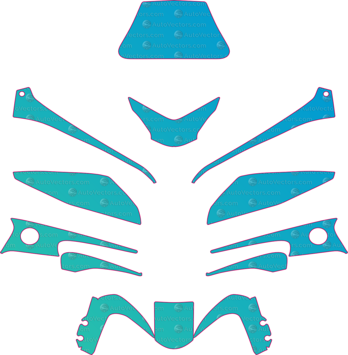 Honda Crosstourer Base (From 2015) Moto motorcycle PPF pattern layout