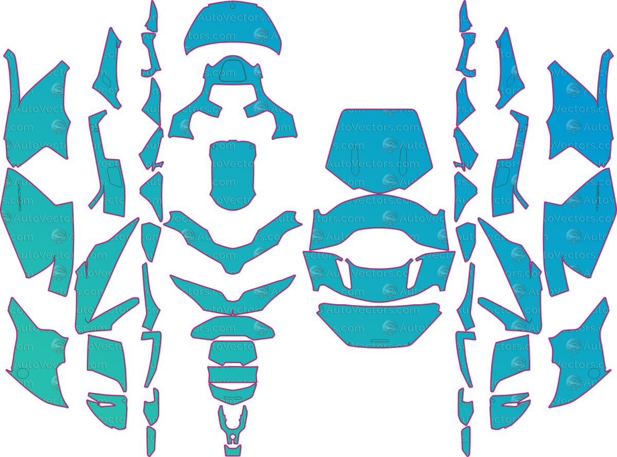 Honda Gold Wing gl 1800 (From 2022) Moto motorcycle PPF pattern layout