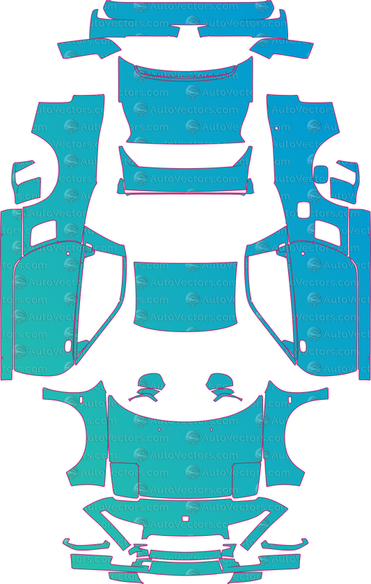 Honda NSX-R (1993-2005) Coupe – pre-cut PPF pattern templates, instant digital download vector cut files (CDR, AI, PDF, SVG)