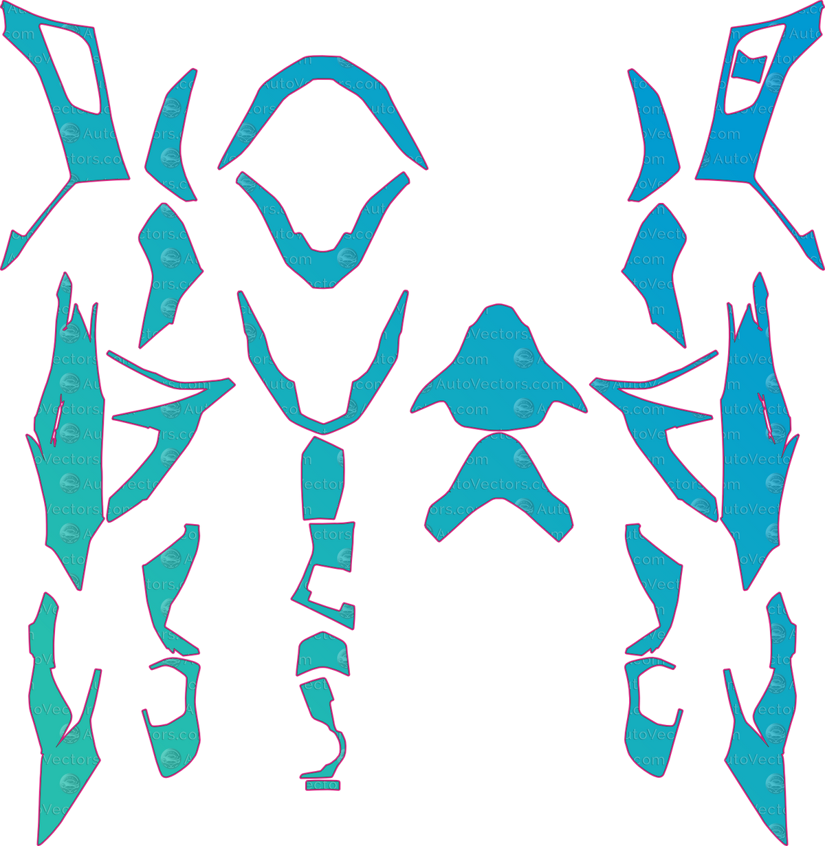 Honda PCX160 Base (From 2021) Moto motorcycle PPF pattern layout