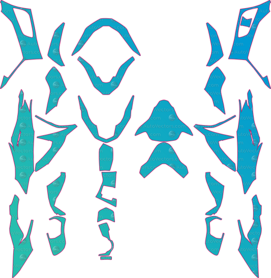 Honda PCX160 Base (From 2021) Moto motorcycle PPF pattern layout