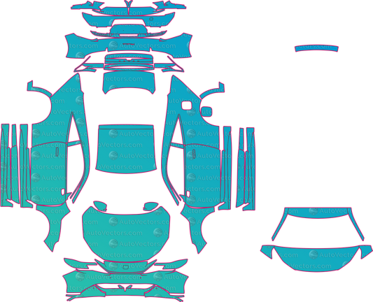 Honda Prelude Hybrid (From 2026) Coupe Pre-Cut PPF Pattern Templates – pre-cut PPF pattern templates, digital download vector files (CDR, AI, PDF, DXF, SVG)