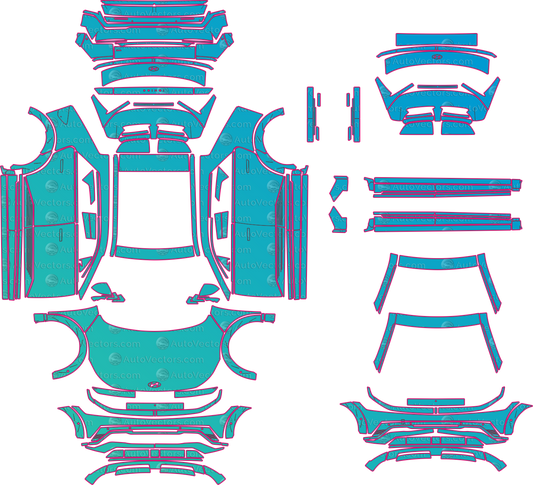 Hyundai Ioniq 5 NE LCI (From 2025) SUV Pre-Cut PPF Pattern Templates – pre-cut PPF pattern templates, digital download vector files (CDR, AI, PDF, DXF, SVG)