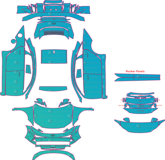 Hyundai Ioniq 6 (From 2023) Sedan Pre-Cut PPF Pattern Templates – pre-cut PPF pattern templates, digital download vector files (CDR, AI, PDF, DXF, SVG)