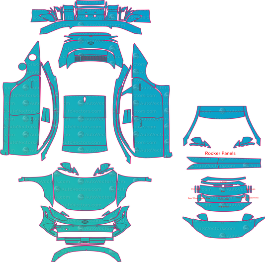 Hyundai Ioniq 6 Premium (From 2023) Sedan Pre-Cut PPF Pattern Templates – pre-cut PPF pattern templates, digital download vector files (CDR, AI, PDF, DXF, SVG)