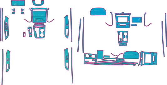 Hyundai Tucson Base (From 2022) SUV Interior PPF pattern layout