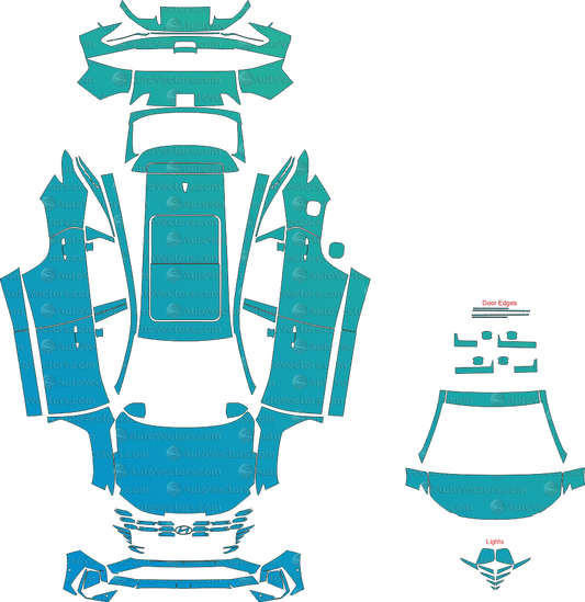 Hyundai Tucson Base NX4 (From 2025) SUV pre-cut PPF vector template download