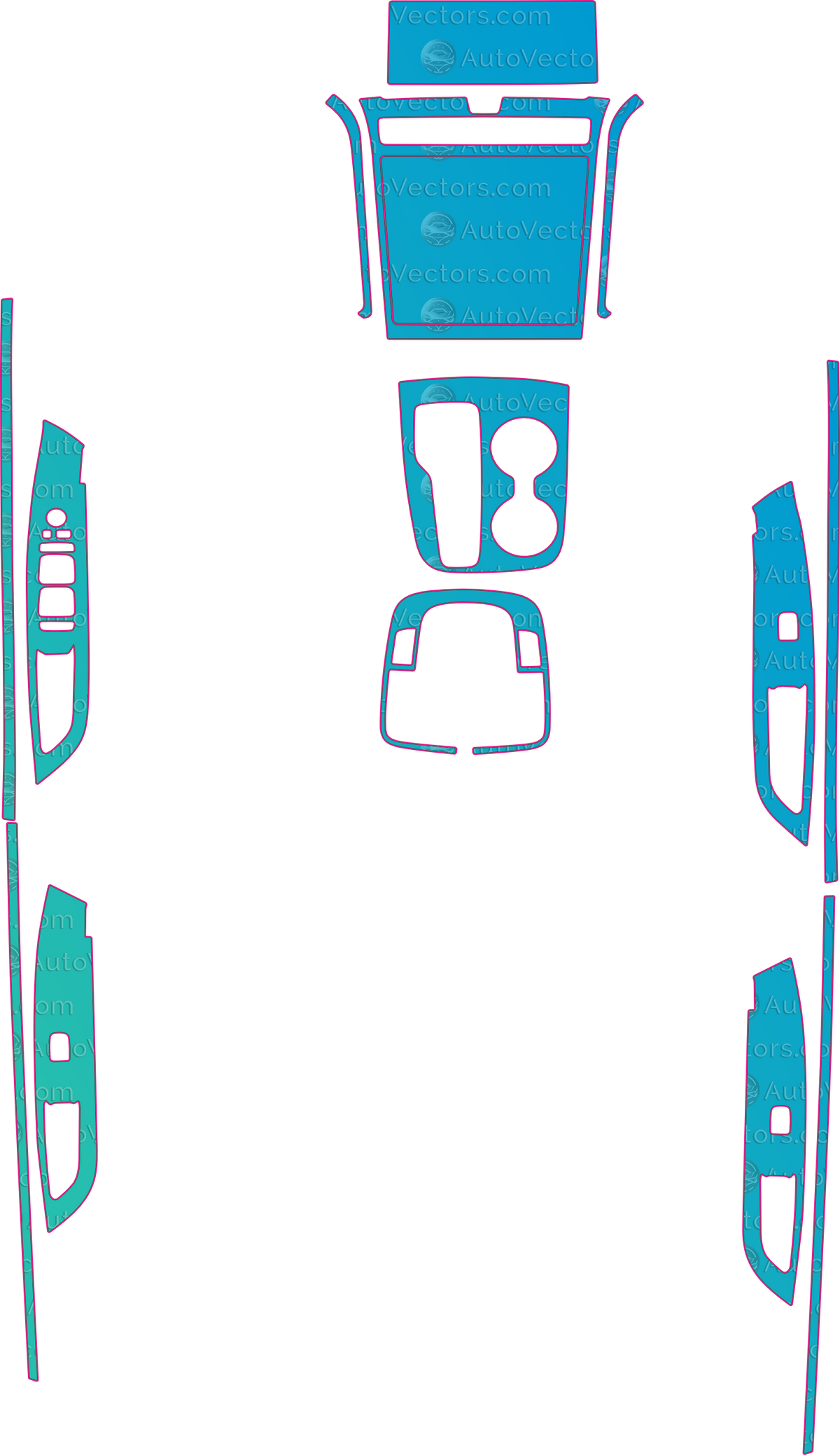 Hyundai Tucson L Base (From 2021) SUV Interior PPF pattern layout