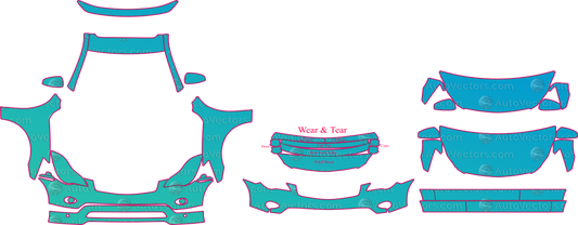 Infiniti EX J50 Base GT GT Premium (From 2008) SUV – pre-cut PPF pattern templates, instant digital download vector cut files (CDR, AI, PDF, SVG)