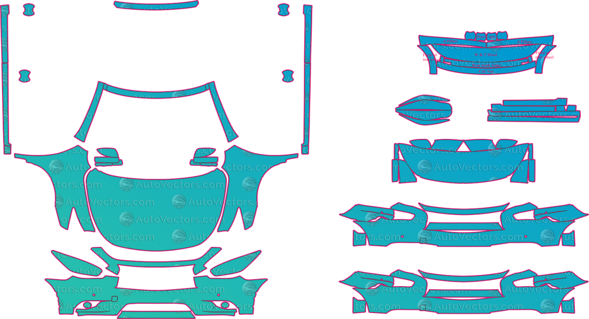 Infiniti JX Base (From 2013) SUV – pre-cut PPF pattern templates, instant digital download vector cut files (CDR, AI, PDF, SVG)