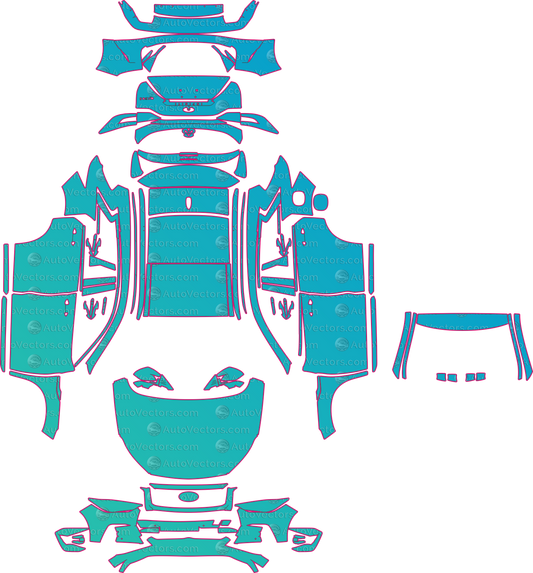 Infiniti QX50 J55 S (From 2022) SUV – pre-cut PPF pattern templates, instant digital download vector cut files (CDR, AI, PDF, SVG)