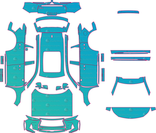 Infiniti QX60 L51 Autograph Facelift (From 2026) SUV Pre-Cut PPF Pattern Templates – pre-cut PPF pattern templates, digital download vector files (CDR, AI, PDF, DXF, SVG)