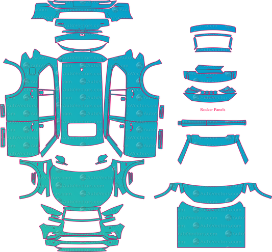 Infiniti QX80 Z62 LUXE Facelift (2018-2024) SUV Pre-Cut PPF Pattern Templates – pre-cut PPF pattern templates, digital download vector files (CDR, AI, PDF, DXF, SVG)