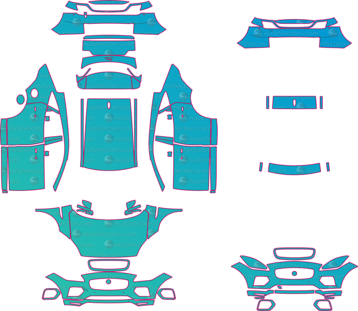Jaguar E-Pace R-Dynamic SE (From 2024) SUV pre-cut PPF pattern layout