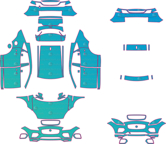Jaguar E-Pace R-Dynamic SE (From 2024) SUV pre-cut PPF pattern layout