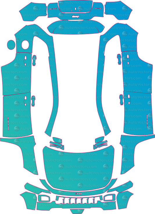 Jeep Cherokee Base (From 2026) SUV Pre-Cut PPF Pattern Templates – pre-cut PPF pattern templates, digital download vector files (CDR, AI, PDF, DXF, SVG)