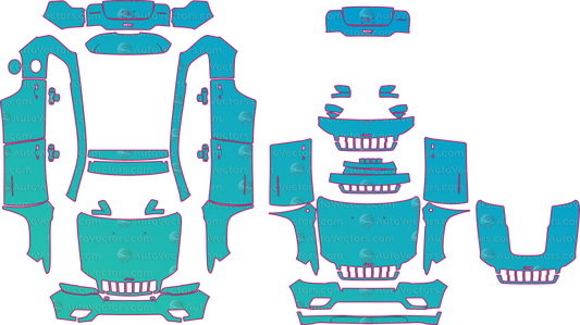 Jeep Cherokee KL (From 2019) SUV Pre-Cut PPF Pattern Templates – pre-cut PPF pattern templates, digital download vector files (CDR, AI, PDF, DXF, SVG)